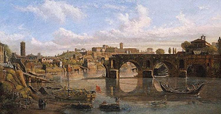 Gaspar Van Wittel View of the River Tiber with the Ponte Rotto and the Aventine Hill Norge oil painting art